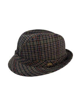 Vintage Totes Wool Blend Plaid Fedora Hat XL Men 1990s